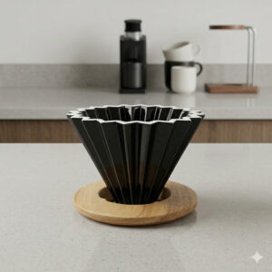 DRIPPER CERÁMICA MODELO ORIGAMI - NEGRO
