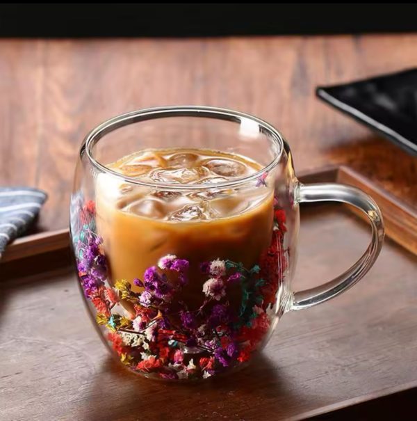 TAZA FLORES 250ML DOBLE PARED