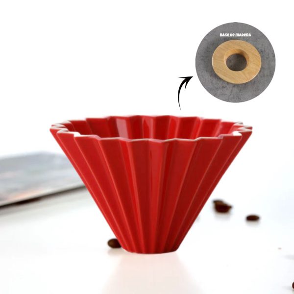 DRIPPER MODELO ORIGAMI ROJO + 50 FILTROS