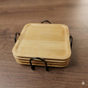 POSA VASOS MADERA SET X 4 UND