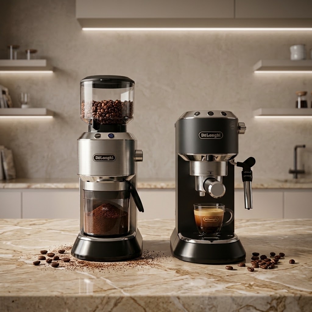 DELONGHI | CAFETERA DEDICA STYLE NEGRO + MOLINILLO DEDICA